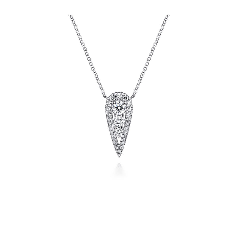 Gabriel & Co. Inverted Teardrop Diamond Pendant Necklace-Gabriel & Co. Inverted Teardrop Diamond Pendant Necklace - NK6013W45JJ