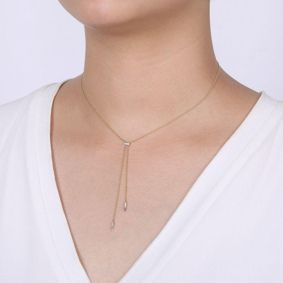 Gabriel & Co. Lariat Choker Necklace with Diamond Bar and Spikes - NK6123M45JJ