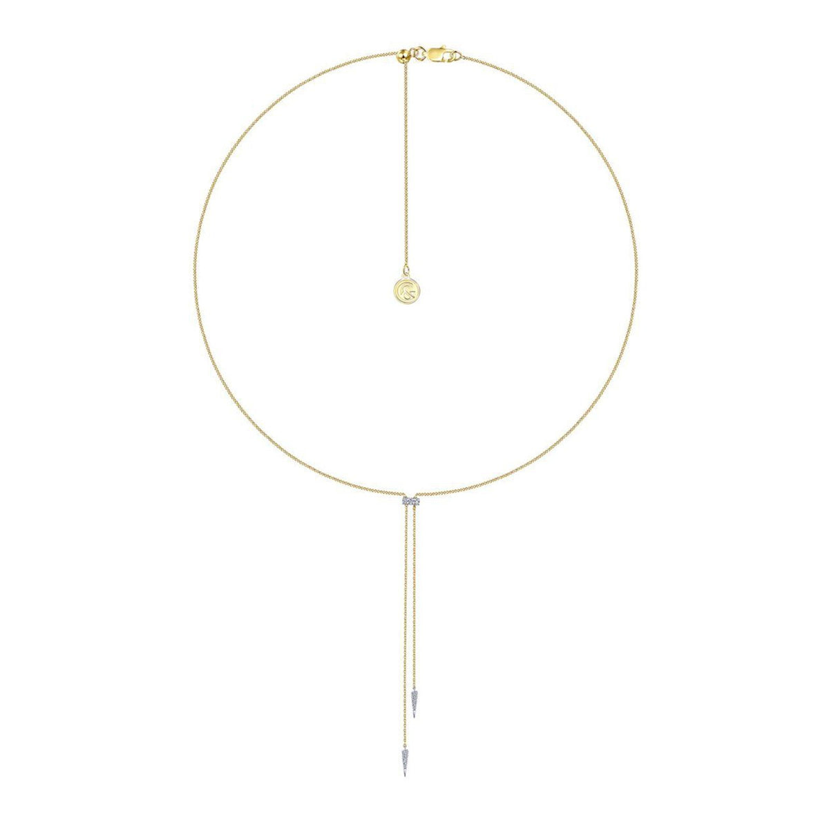 Gabriel & Co. Lariat Choker Necklace with Diamond Bar and Spikes - NK6123M45JJ