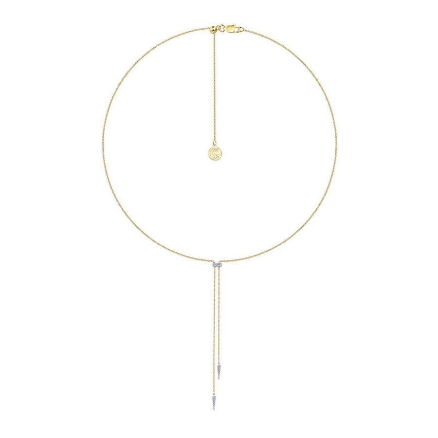 Gabriel & Co. Lariat Choker Necklace with Diamond Bar and Spikes - NK6123M45JJ