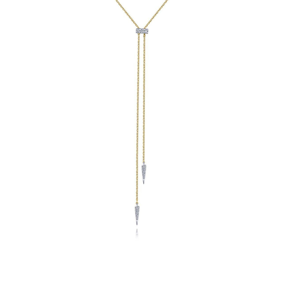 Gabriel & Co. Lariat Choker Necklace with Diamond Bar and Spikes - NK6123M45JJ