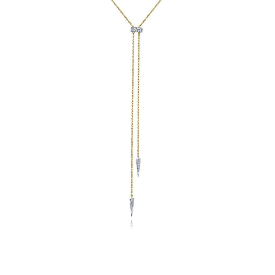 Gabriel & Co. Lariat Choker Necklace with Diamond Bar and Spikes - NK6123M45JJ