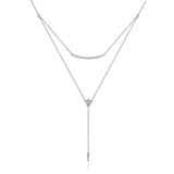 Gabriel & Co. Layered Curved Bar and Diamond Drop Y Necklace-Gabriel & Co. Layered Curved Bar and Diamond Drop Y Necklace - NK5806W45JJ