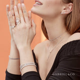 Gabriel & Co. Layered Pavé Diamond Bar and Spike Pendant Necklace - NK6009W45JJ