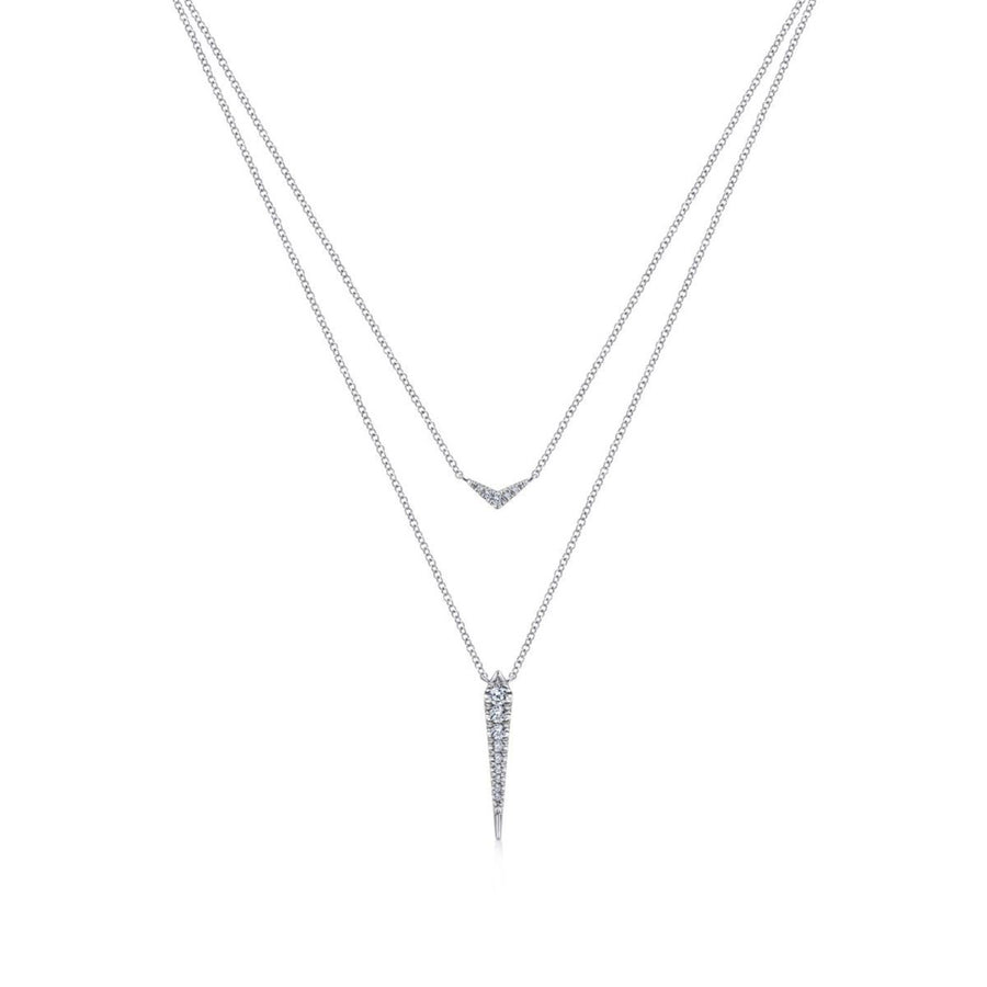 Gabriel & Co. Layered Pavé Diamond Bar and Spike Pendant Necklace - NK6009W45JJ