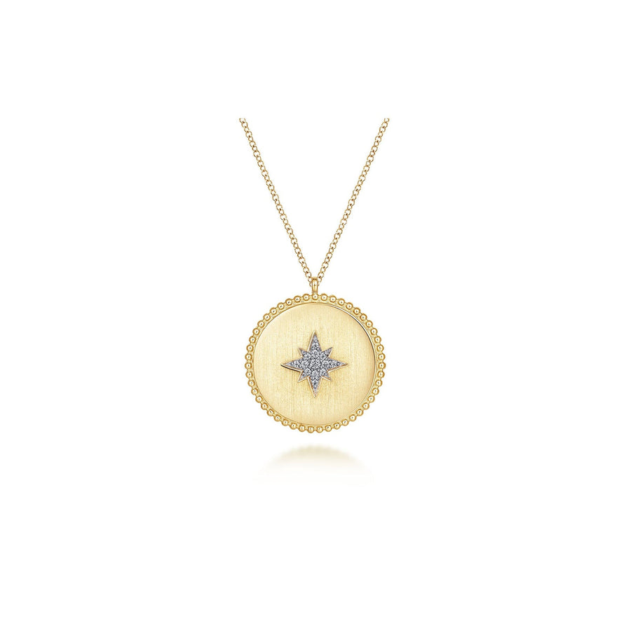 Gabriel & Co. Medallion Necklace with Diamond Star - NK6941Y45JJ
