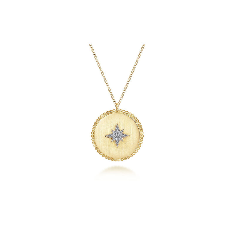 Gabriel & Co. Medallion Necklace with Diamond Star-Gabriel & Co. Medallion Necklace with Diamond Star - NK6941Y45JJ