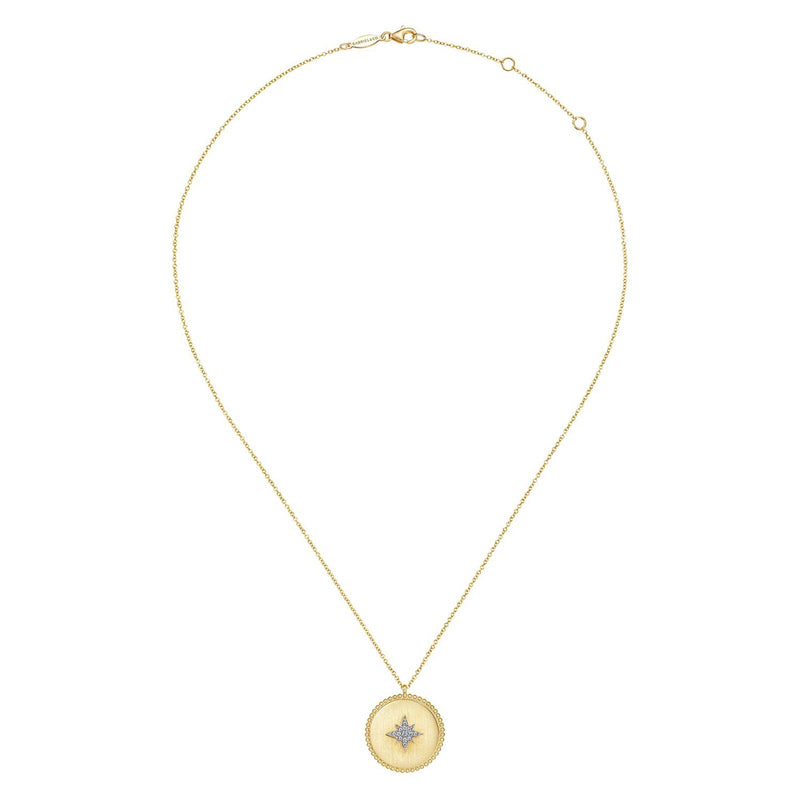 Gabriel & Co. Medallion Necklace with Diamond Star-Gabriel & Co. Medallion Necklace with Diamond Star - NK6941Y45JJ