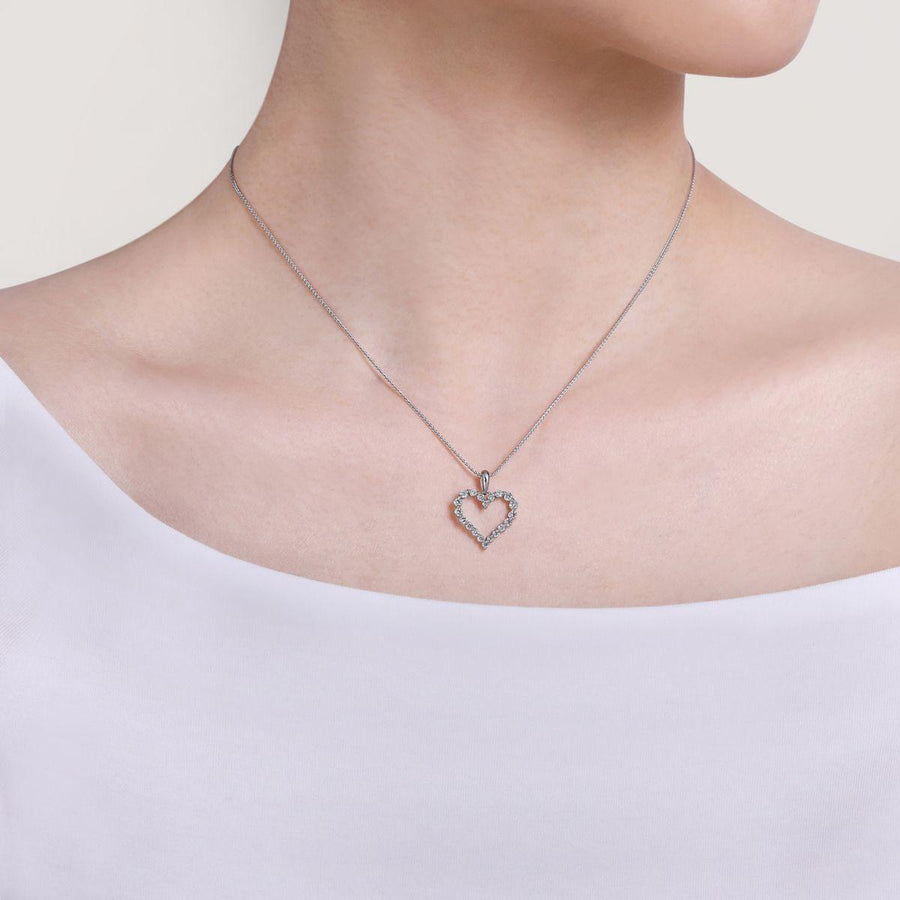 Gabriel & Co. Open Heart Diamond Pendant Necklace - NK1844W45JJ