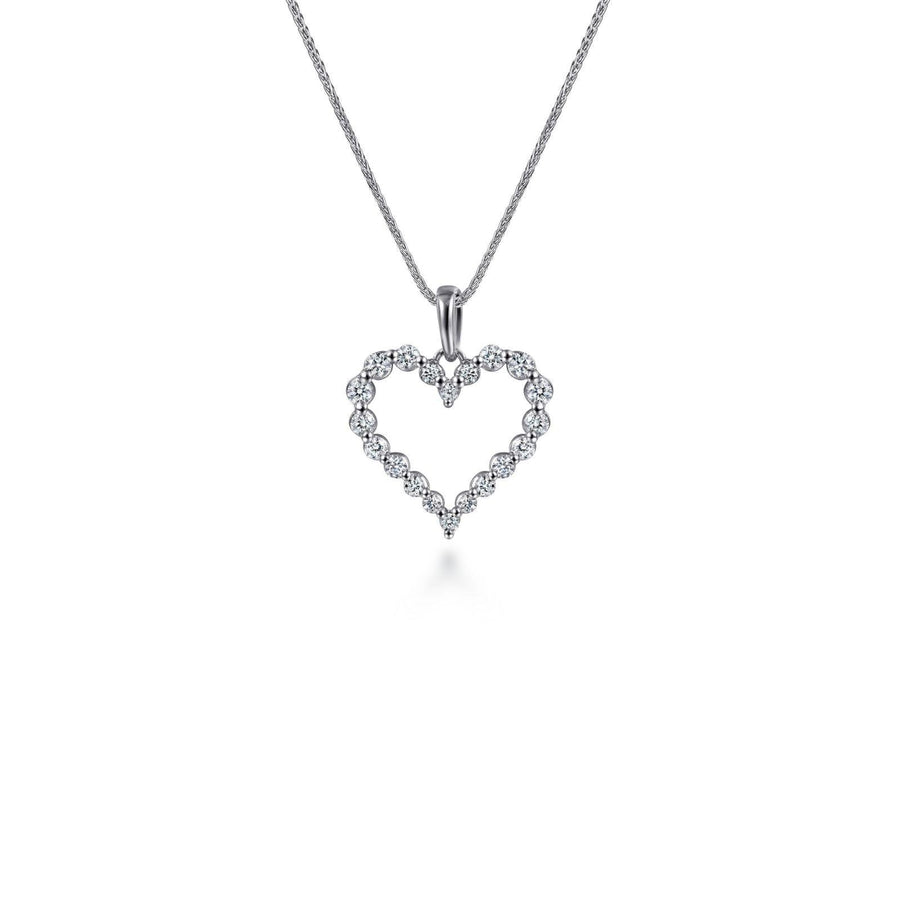 Gabriel & Co. Open Heart Diamond Pendant Necklace - NK1844W45JJ