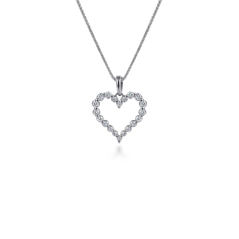 Gabriel & Co. Open Heart Diamond Pendant Necklace-Gabriel & Co. Open Heart Diamond Pendant Necklace - NK1844W45JJ