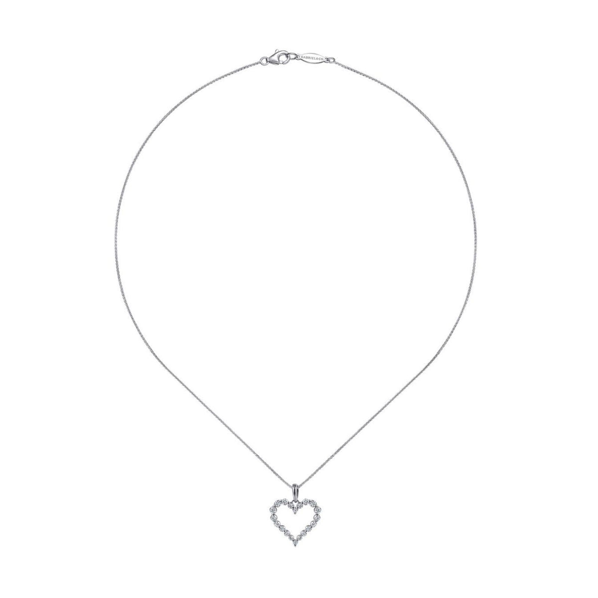 Gabriel & Co. Open Heart Diamond Pendant Necklace - NK1844W45JJ