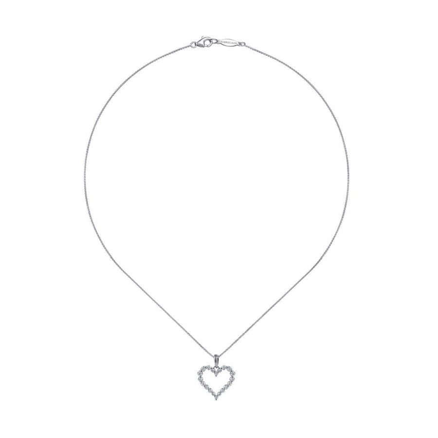 Gabriel & Co. Open Heart Diamond Pendant Necklace - NK1844W45JJ