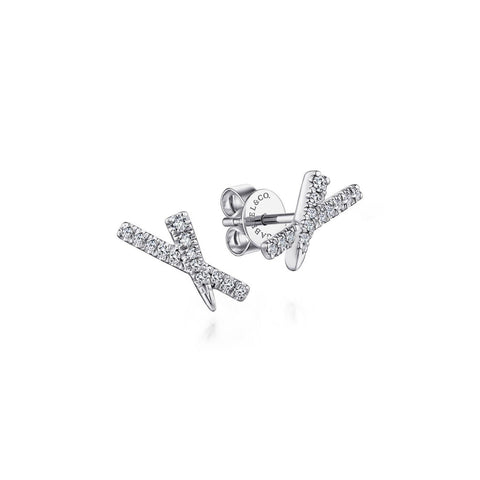 Gabriel & Co. Tapered X Diamond Stud Earrings - EG13407W45JJ