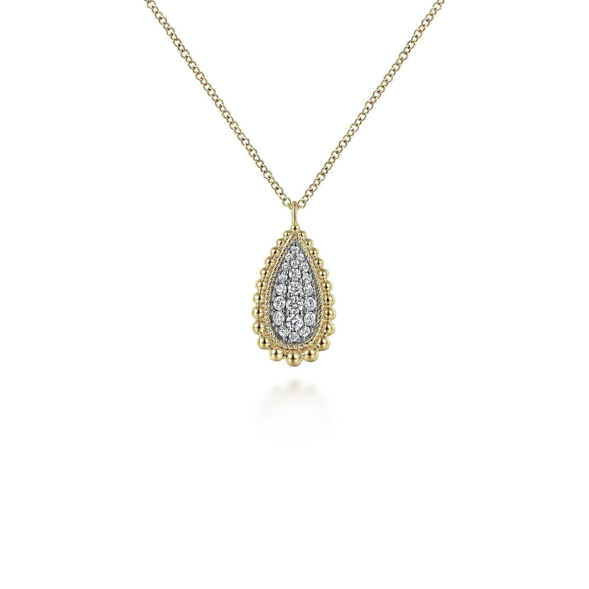 Gabriel & Co. Teardrop Diamond Pave Pendant Necklace - NK6357Y45JJ