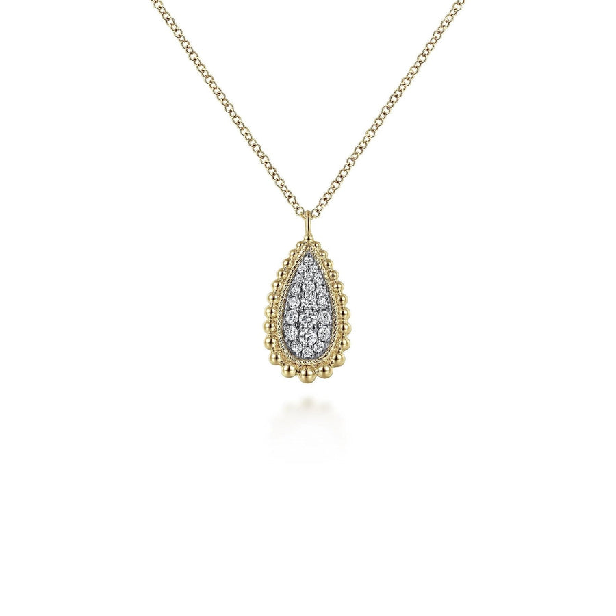 Gabriel & Co. Teardrop Diamond Pave Pendant Necklace - NK6357Y45JJ