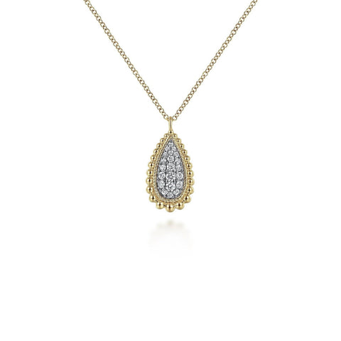 Gabriel & Co. Teardrop Diamond Pave Pendant Necklace - NK6357Y45JJ