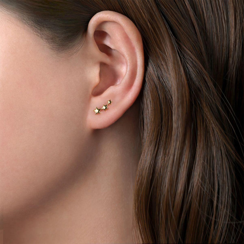 Gabriel & Co. Triple Graduating Stars Curved Stud Earrings-Gabriel & Co. Triple Graduating Stars Curved Stud Earrings - EG14014Y4JJJ