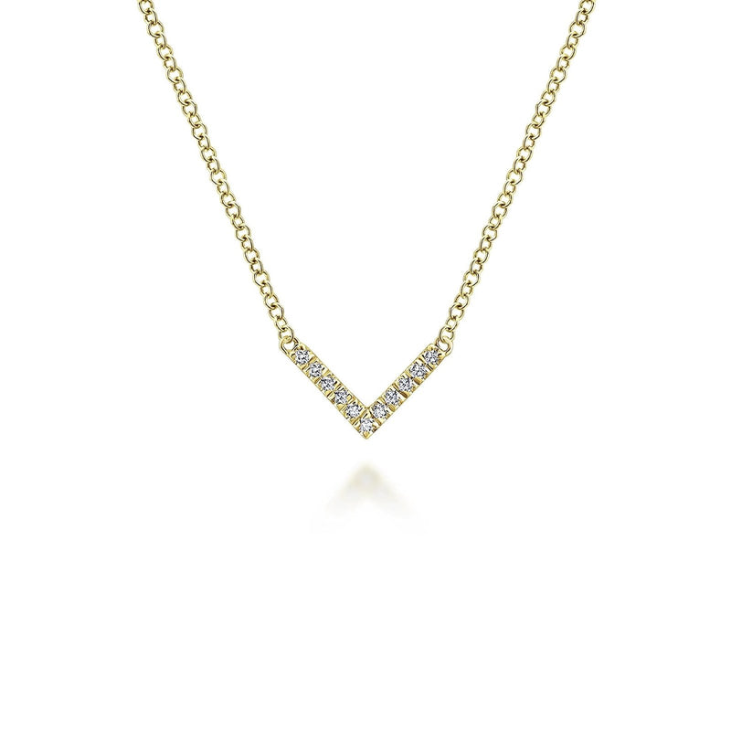 Gabriel & Co. V Shaped Diamond Bar Necklace-Gabriel & Co. V Shaped Diamond Bar Necklace - NK5423Y45JJ