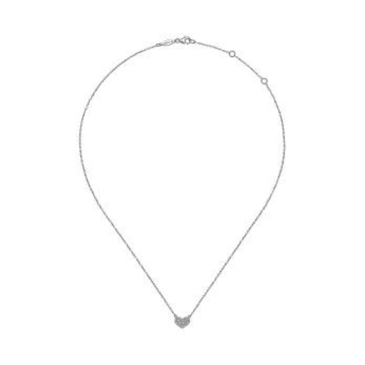 Gabriel & Co. White Gold PAve Diamond Pendant Heart Necklace - NK5450W45JJ