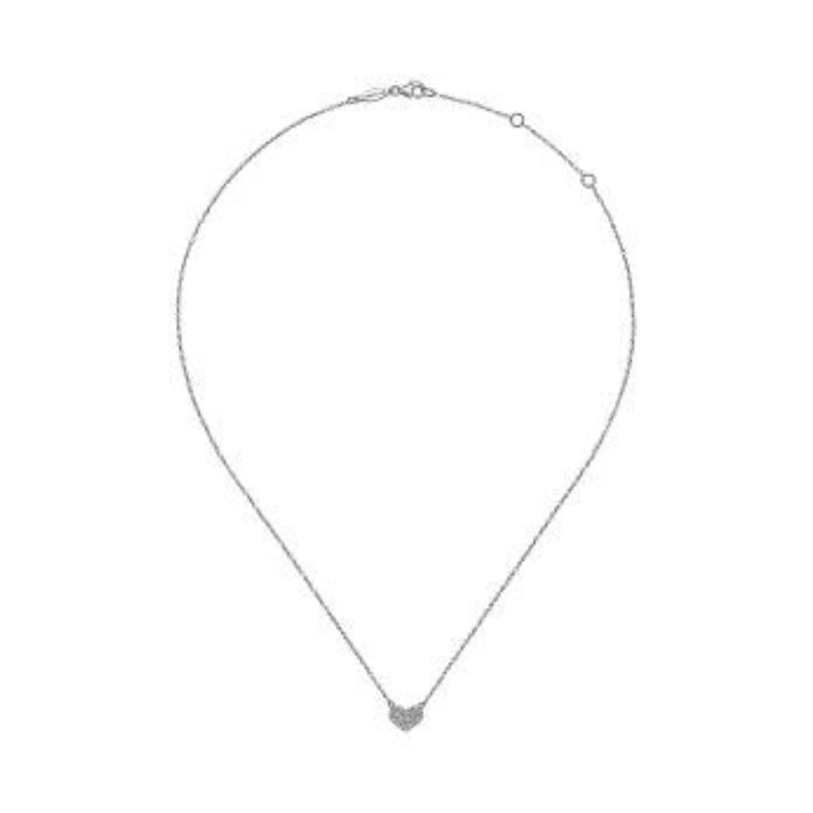 Gabriel & Co. White Gold PAve Diamond Pendant Heart Necklace - NK5450W45JJ