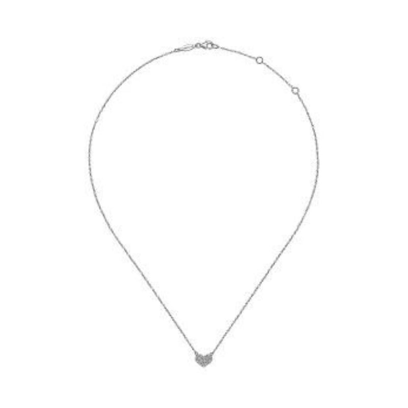 Gabriel & Co. White Gold Pave Diamond Pendant Heart Necklace-Gabriel & Co. White Gold PAve Diamond Pendant Heart Necklace - NK5450W45JJ