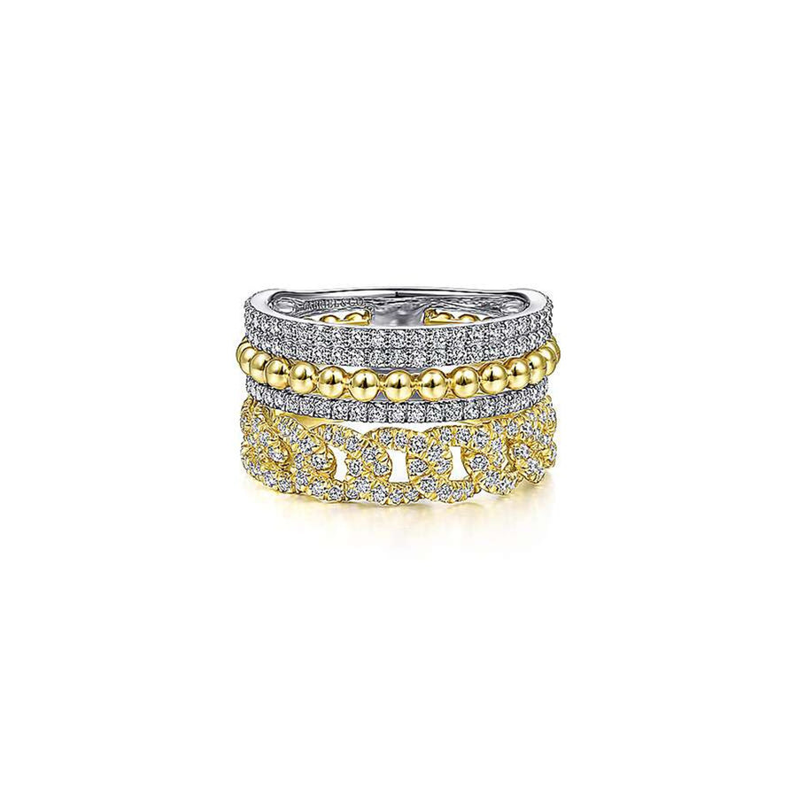 Gabriel & Co. Wide Band Layered Diamond Ring - LR51517M45JJ