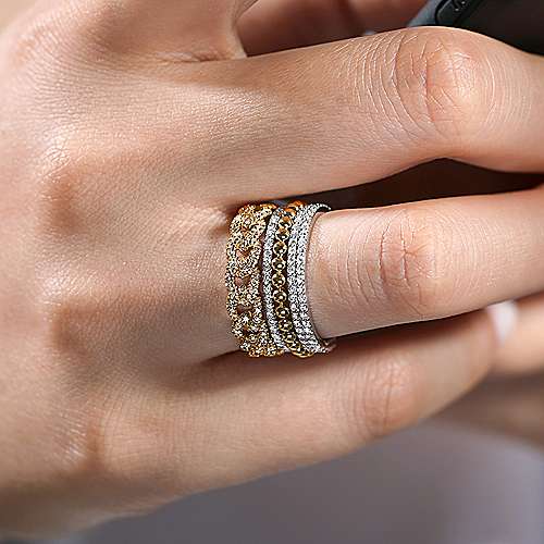 Gabriel & Co. Wide Band Layered Diamond Ring - LR51517M45JJ