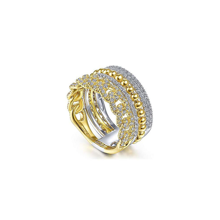 Gabriel & Co. Wide Band Layered Diamond Ring - LR51517M45JJ