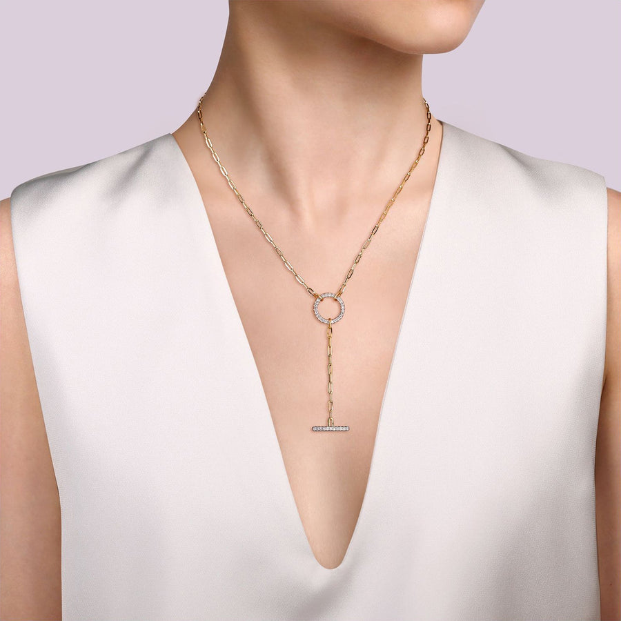 Gabriel & Co. Y-Knot Paperclip Necklace - NK7130Y45JJ