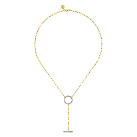 Gabriel & Co. Y-Knot Paperclip Necklace-Gabriel & Co. Y-Knot Paperclip Necklace - NK7130Y45JJ