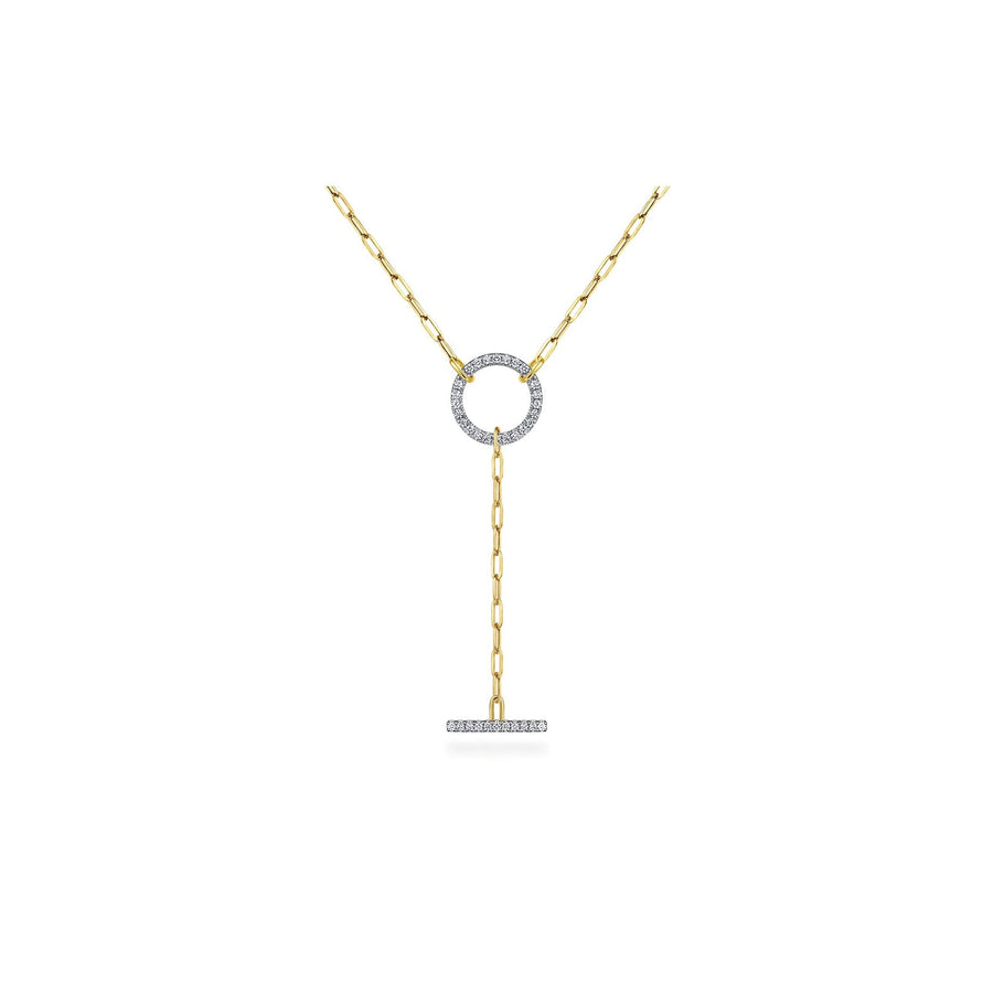 Gabriel & Co. Y-Knot Paperclip Necklace - NK7130Y45JJ