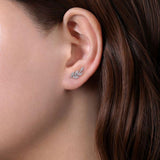 Gabriel & Co. Diamond Leaf Stud Earrings-Gabriel & Co. Diamond Leaf Stud Earrings in 14 karat white gold with diamonds.