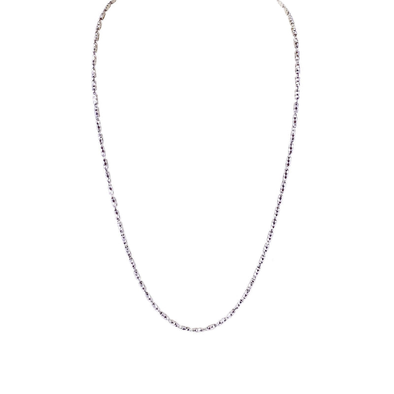 White Gold Diamond Cut Chain Necklace-Gold Chain - 8NKEY02473