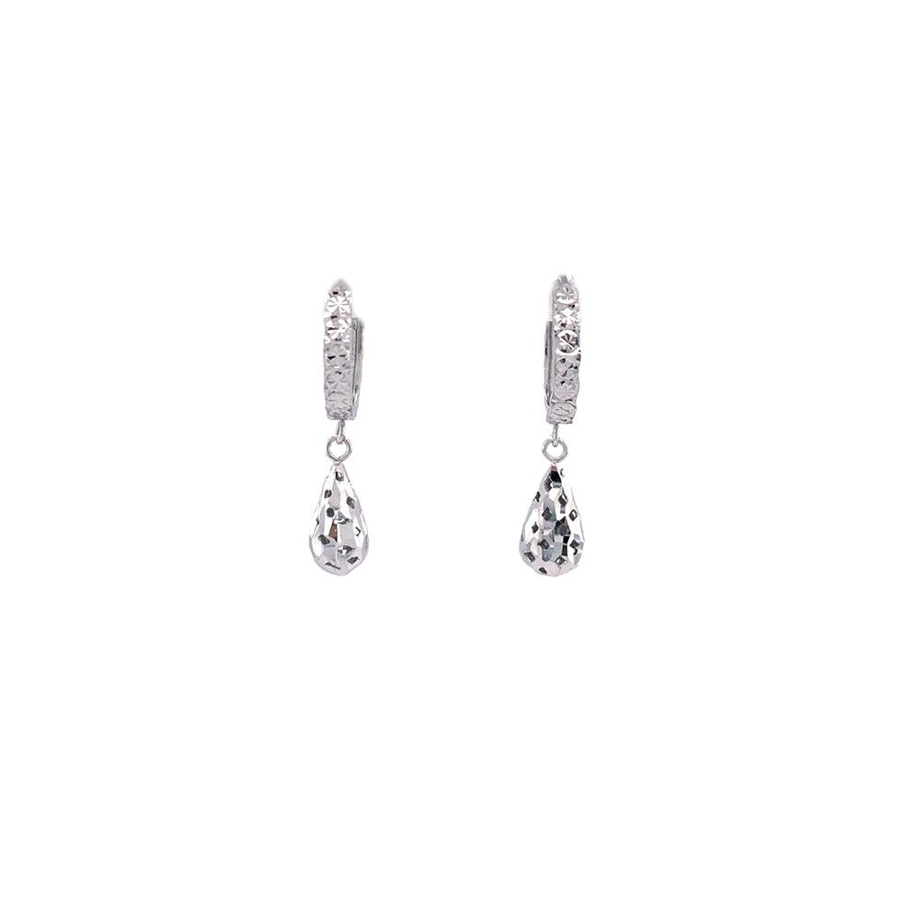 Gold Diamond Cut Dangling Earrings -