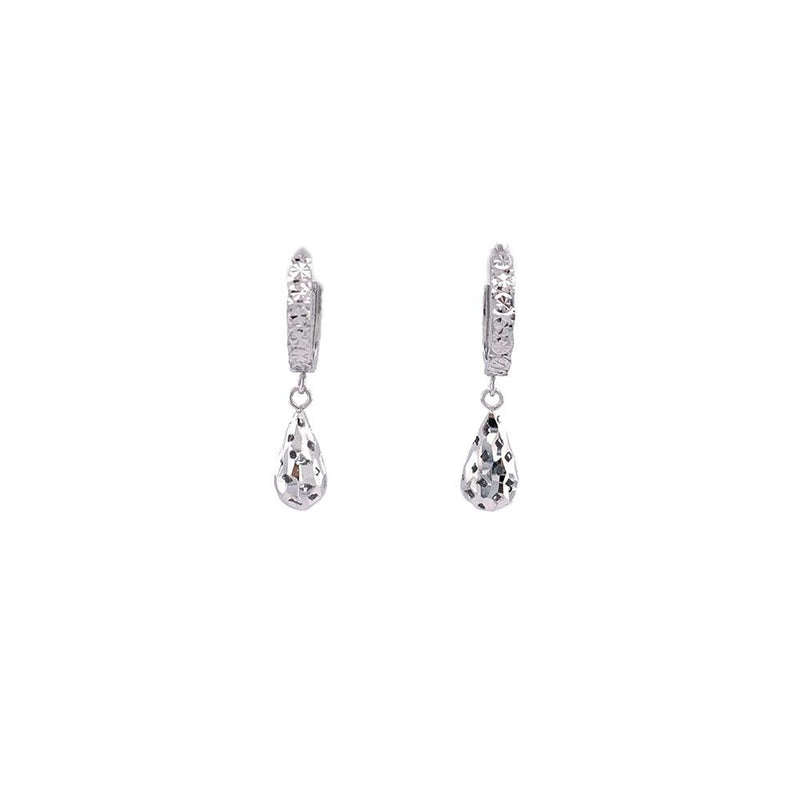 Gold Diamond Cut Dangling Earrings-Gold Diamond Cut Dangling Earrings -