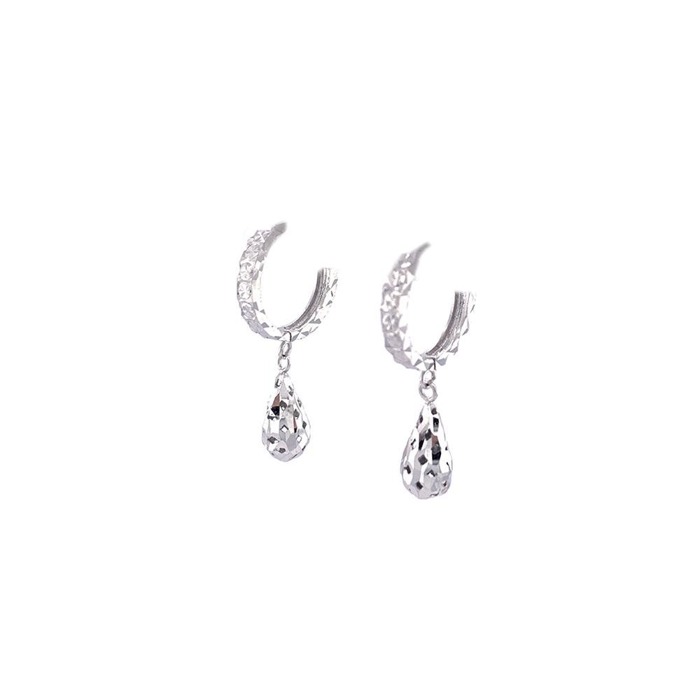 Gold Diamond Cut Dangling Earrings -
