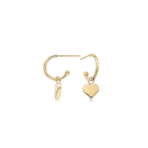 Gold Heart Drop Earrings-Gold Heart Drop Earrings - 4ECNB00064