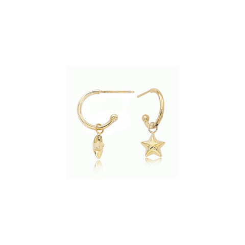 Gold Star Drop Earrings -