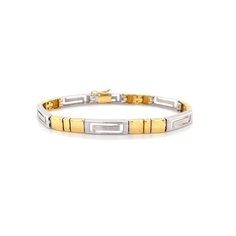 Two-Tone Gold Link Bracelet-Gold Two Tone Bracelet -