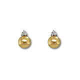 Golden South Sea Pearl Diamond Earrings - PEMXM00513