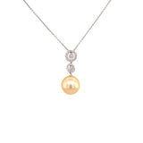Golden South Sea Pearl Diamond Necklace -