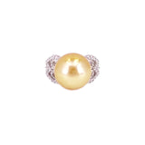 Golden South Sea Pearl Diamond Ring - PRNEL00064