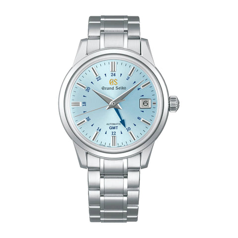 Grand Seiko Elegance Collection Automatic GMT SBGM253 - Grand Seiko Elegance Collection Automatic GMT SBGM253 in a 39mm stainless steel case with ice blue dial on stainless steel bracelet, featuring a GMT function, date display and automatic Hi-Beat movement.