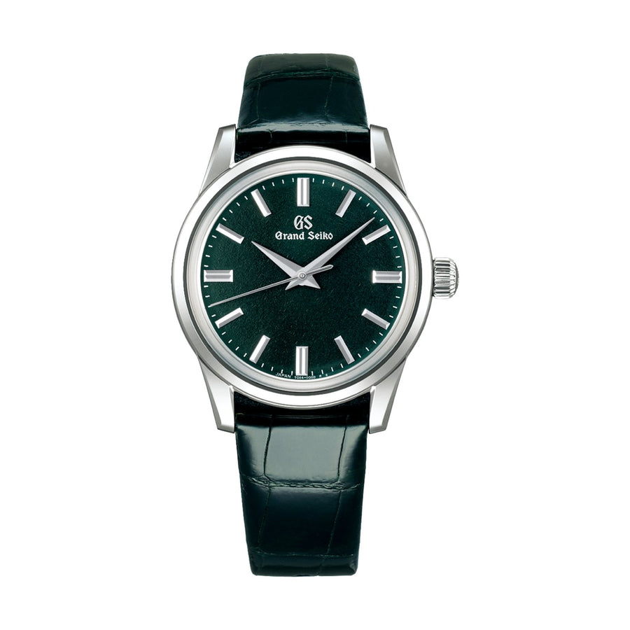 Grand Seiko Elegance Collection - Grand Seiko Elegance Collection SBGW285 in a 37mm stainless steel case with deep green dial on leather strap, featuring a mechanical hand-wound movement with up to 72 hours of power reserve.