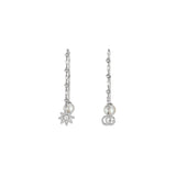 Gucci Flower and Double G Earrings with Diamonds - YBD58203100100U