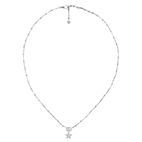 Gucci Flower and Double G Necklace with Diamonds-Gucci Flower and Double G Necklace with Diamonds -