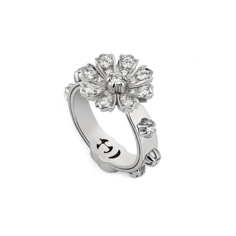 Gucci Flower Ring with Diamonds-Gucci Flower Ring with Diamonds -
