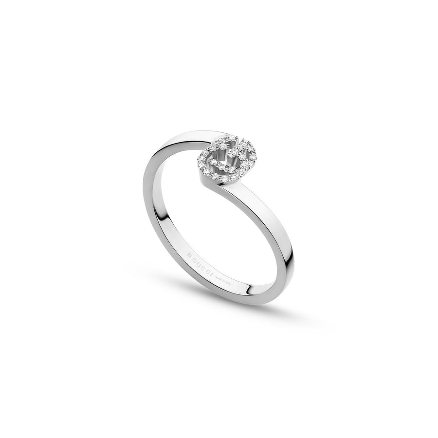 Gucci GG Ring in White Gold with Diamonds -