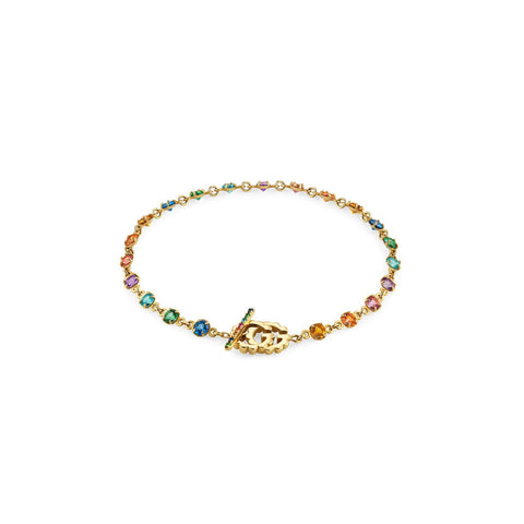 Gucci GG Running Bracelet with Multicolor Stones-Gucci GG Running Bracelet with Multicolor Stones -